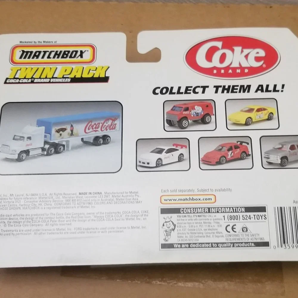 NIB NWOT 1999 Coca Cola Matchbox Twin Set - Picture 4 of 4